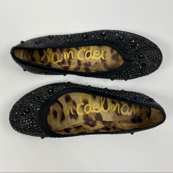 Sam Edelman | Black Studded Kid’s Ballet Flats - Picture 2 of 6